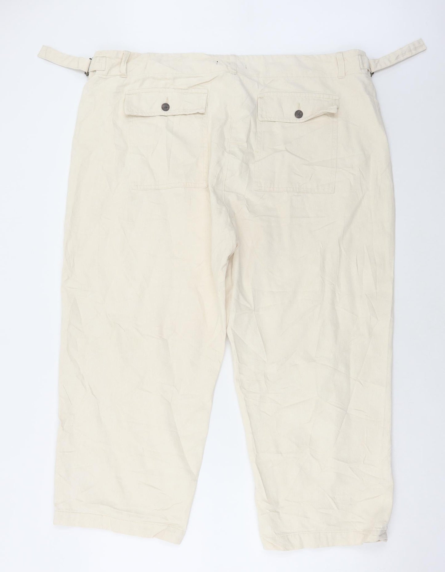 Womens UK Size 42 in Marks and Spencer Regular Fit Cropped Ivory Jeans