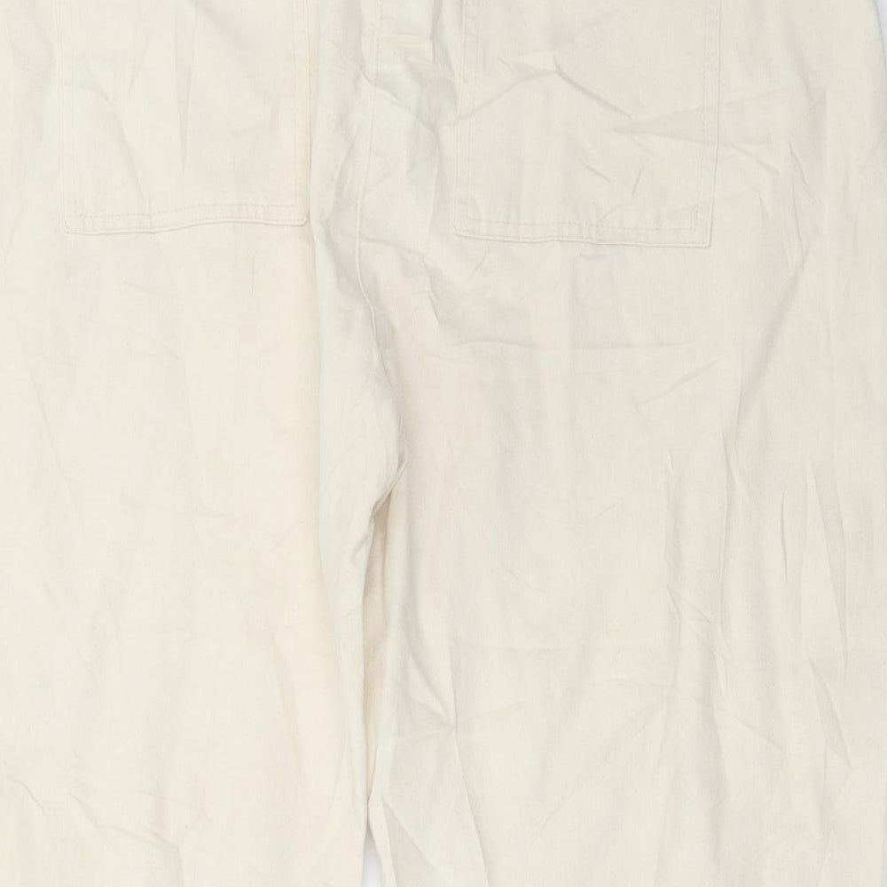 Womens UK Size 42 in Marks and Spencer Regular Fit Cropped Ivory Jeans