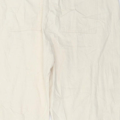 Womens UK Size 42 in Marks and Spencer Regular Fit Cropped Ivory Jeans