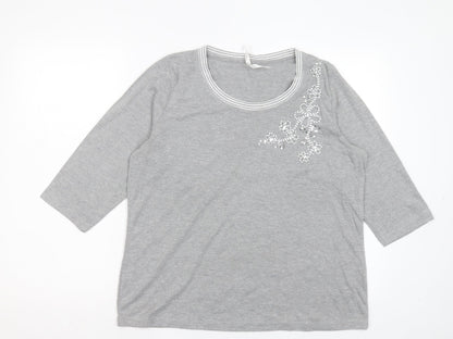 Womens UK Size M Bonmarché Grey Basic T-Shirt