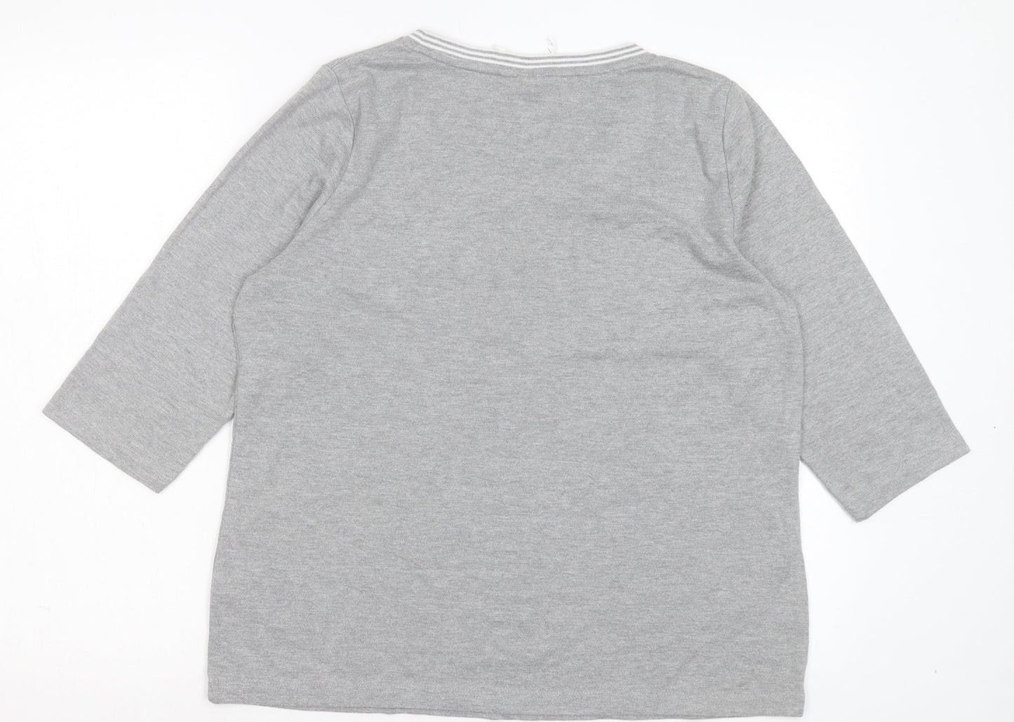 Womens UK Size M Bonmarché Grey Basic T-Shirt