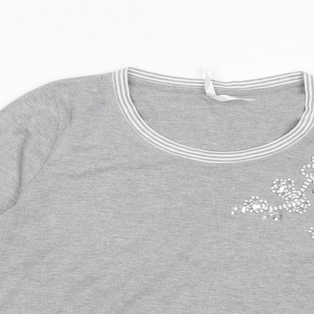 Womens UK Size M Bonmarché Grey Basic T-Shirt