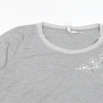 Womens UK Size M Bonmarché Grey Basic T-Shirt