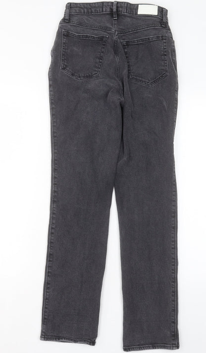 Hollister Womens Black Cotton Straight Jeans Size 24 in L31 in Regular Button