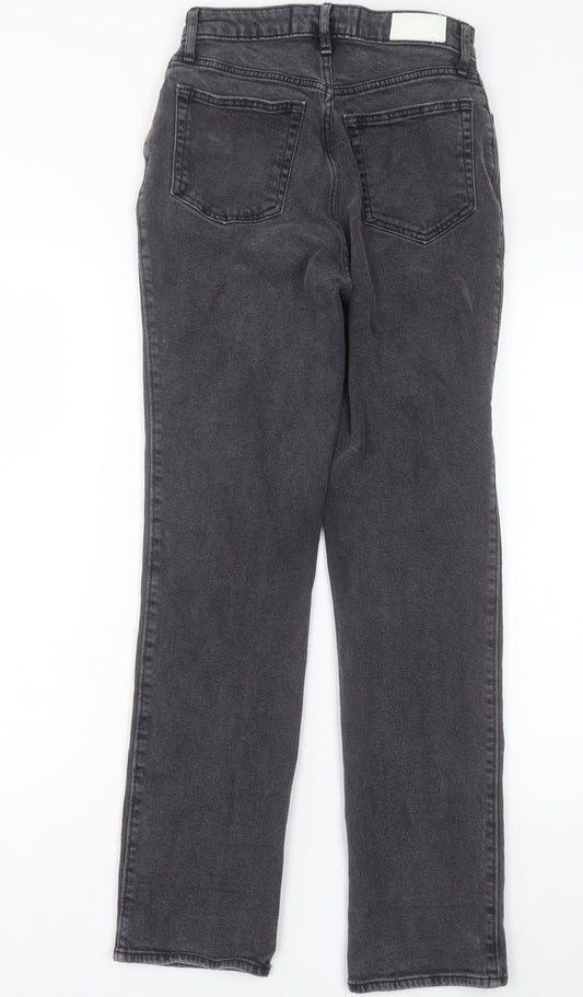 Hollister Womens Black Cotton Straight Jeans Size 24 in L31 in Regular Button