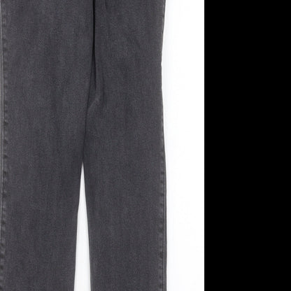 Hollister Womens Black Cotton Straight Jeans Size 24 in L31 in Regular Button