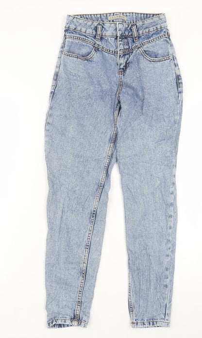 Denim&co Womens Blue Cotton Straight Jeans Size 4 L27 in Regular Button