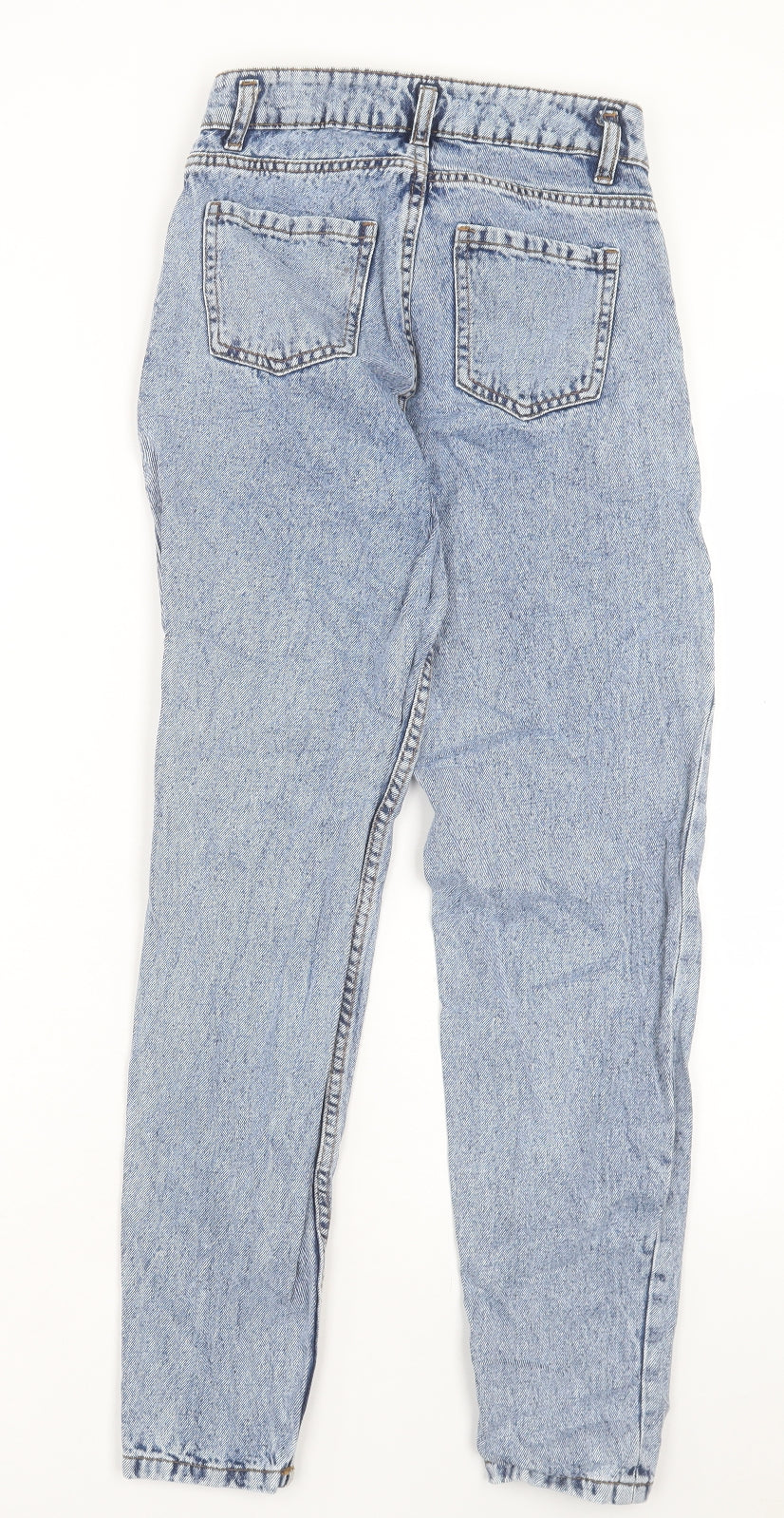 Denim&co Womens Blue Cotton Straight Jeans Size 4 L27 in Regular Button