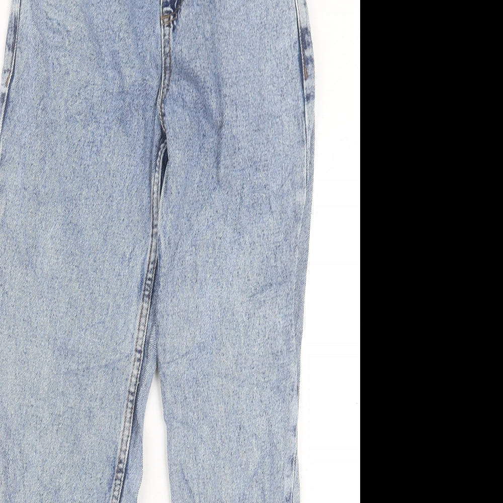 Denim&co Womens Blue Cotton Straight Jeans Size 4 L27 in Regular Button