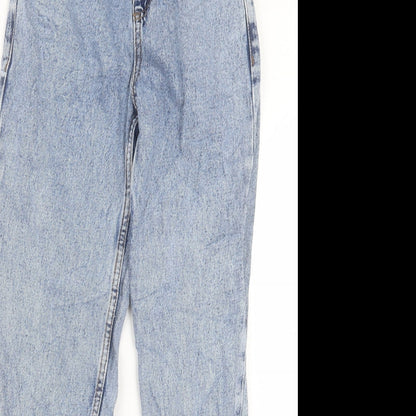 Denim&co Womens Blue Cotton Straight Jeans Size 4 L27 in Regular Button