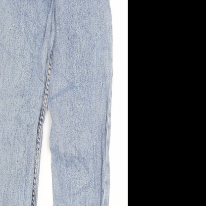 Denim&co Womens Blue Cotton Straight Jeans Size 4 L27 in Regular Button