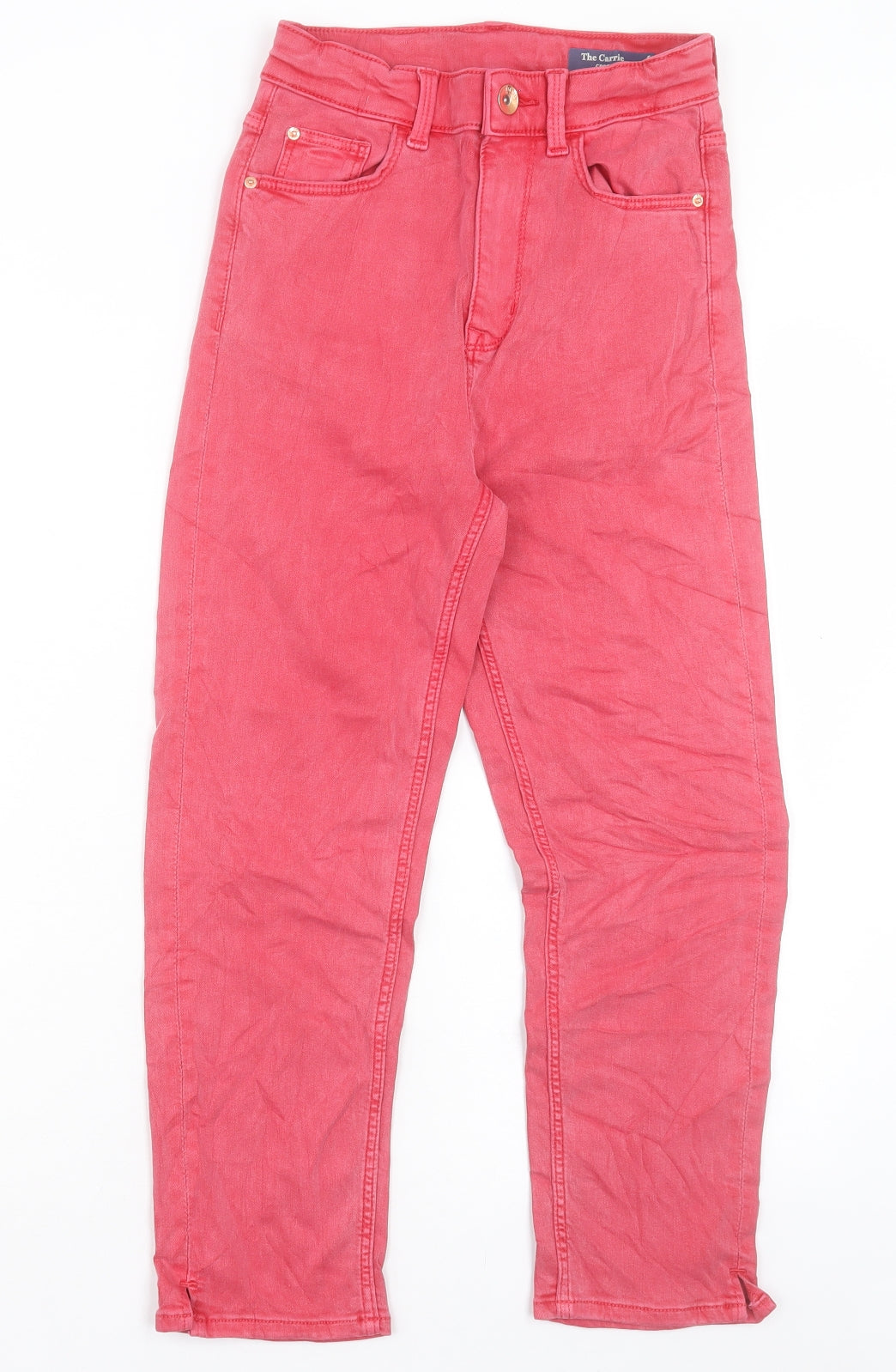 Womens UK Size 6 Marks and Spencer Regular Fit Cropped Pink Jeans