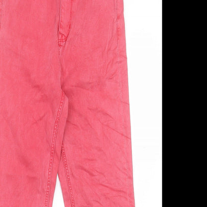 Womens UK Size 6 Marks and Spencer Regular Fit Cropped Pink Jeans