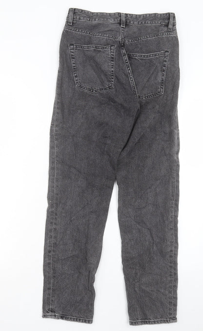 Womens UK Size 25 in H&M Regular Fit Boyfriend Grey Jeans
