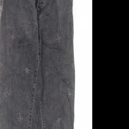 Womens UK Size 25 in H&M Regular Fit Boyfriend Grey Jeans