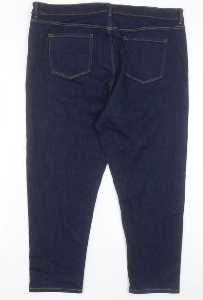 Womens UK Size 22 Marks and Spencer Regular Fit Straight Blue Jeans