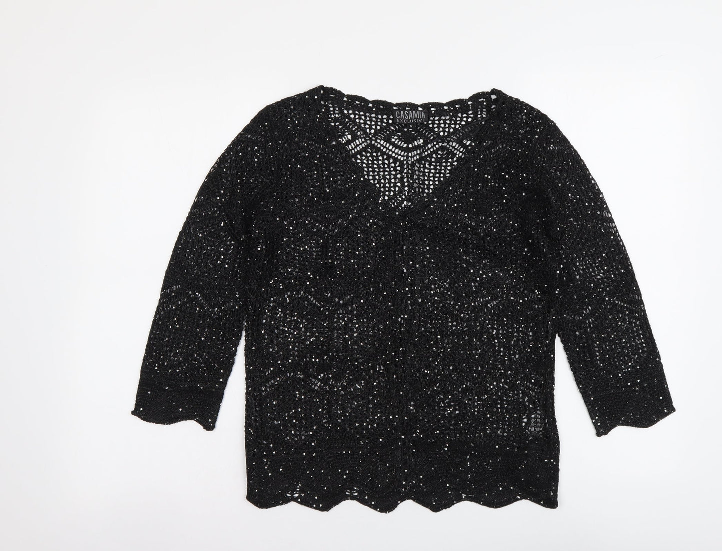 Womens UK Size S Casamia Black Basic Blouse