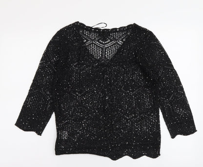 Womens UK Size S Casamia Black Basic Blouse