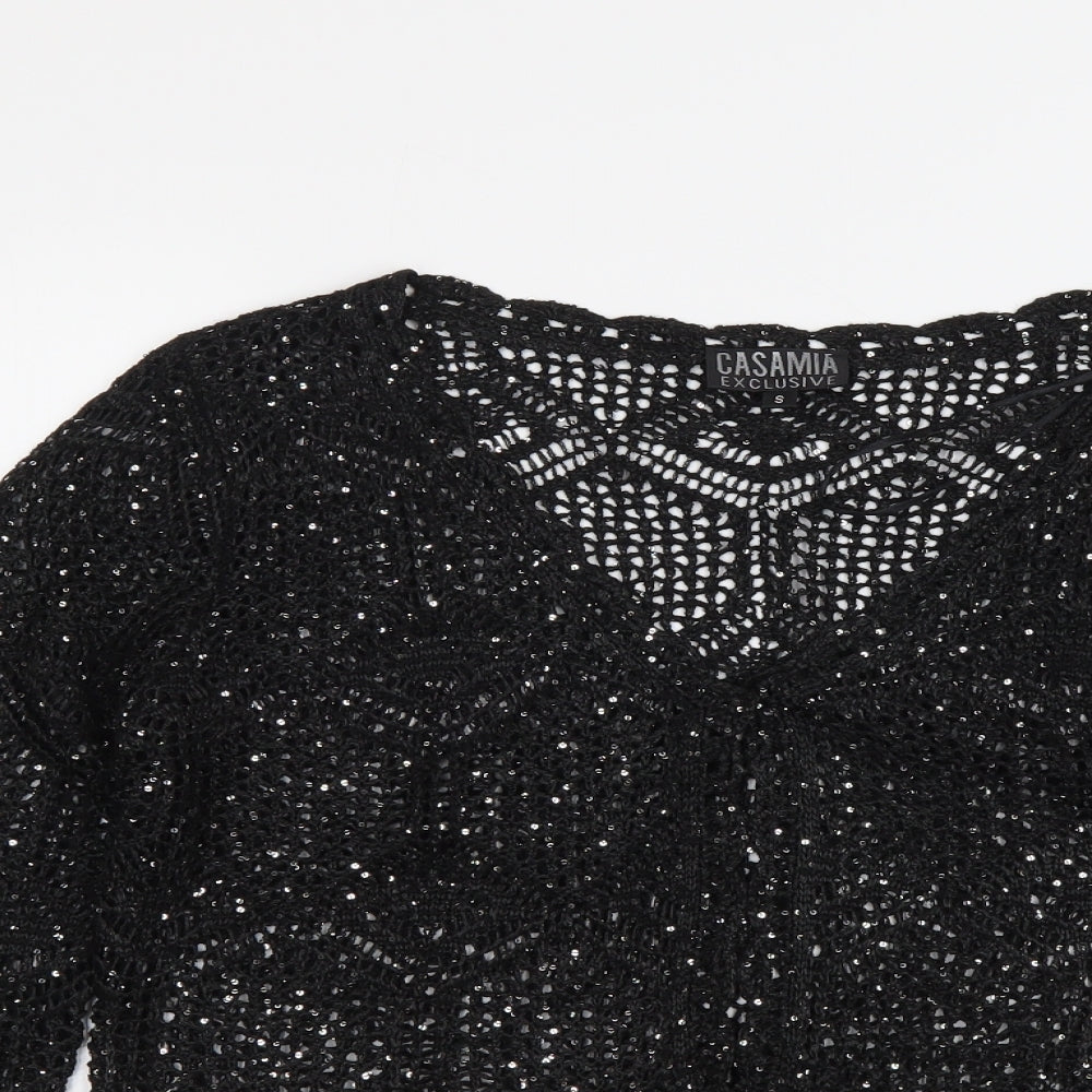 Womens UK Size S Casamia Black Basic Blouse