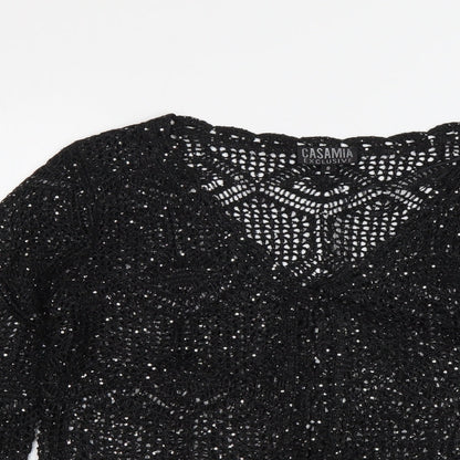 Womens UK Size S Casamia Black Basic Blouse