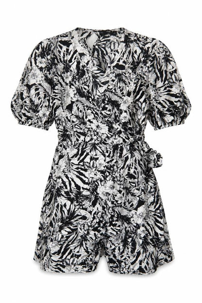 Womens UK Size 8 F&F One-Piece Black Playsuit