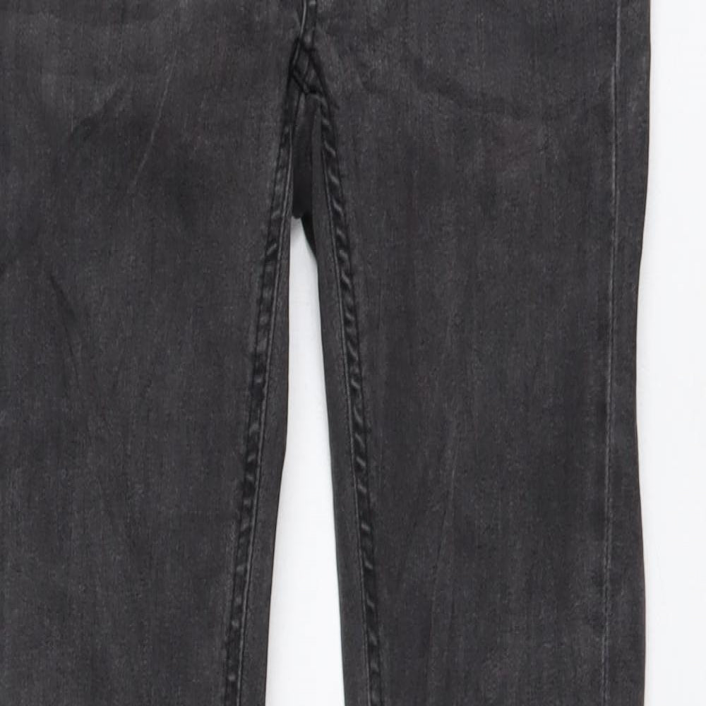 Zara Womens Grey Cotton Skinny Jeans Size S L28 in Regular Button