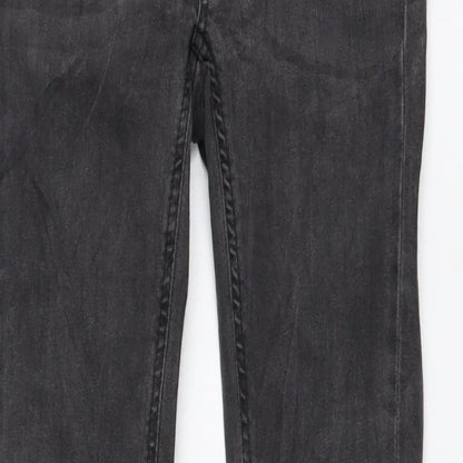 Zara Womens Grey Cotton Skinny Jeans Size S L28 in Regular Button