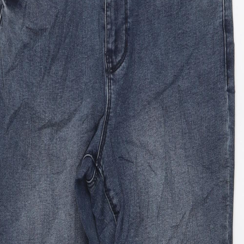 Denim & Co. Womens Blue Cotton Skinny Jeans Size 14 L28 in Regular Button