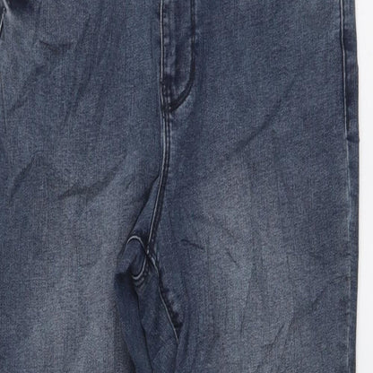Denim & Co. Womens Blue Cotton Skinny Jeans Size 14 L28 in Regular Button