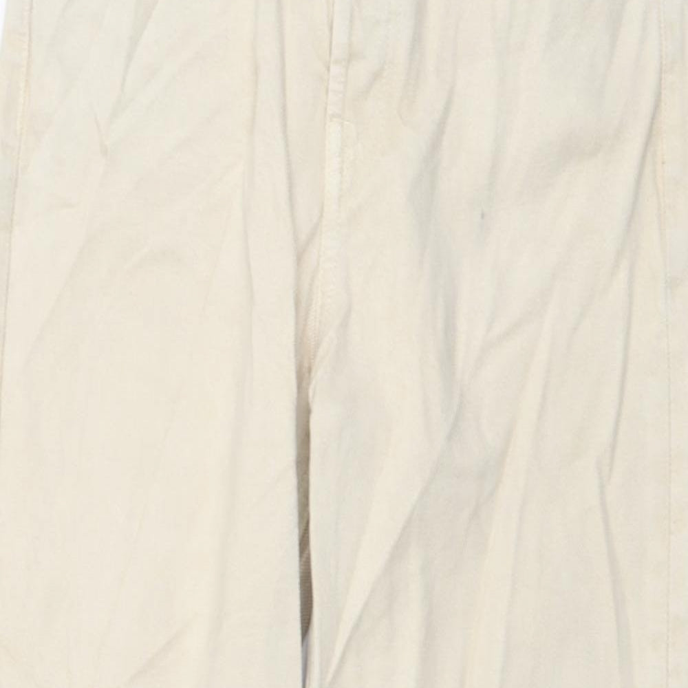 Zara Womens Beige Cotton Mom Jeans Size S L26 in Regular Button