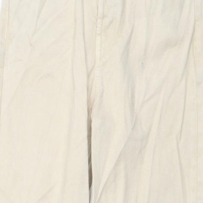 Zara Womens Beige Cotton Mom Jeans Size S L26 in Regular Button