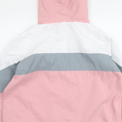 RISING Womens Pink Windbreaker Jacket Size S Zip - Colourblock