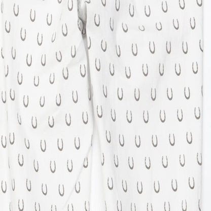 Great Plains Womens White Geometric Cotton Skinny Jeans Size 12 L29 in Regular Button