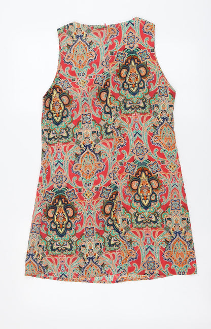 Glamorous Womens Multicoloured Geometric Polyester Mermaid Size 8 Round Neck Zip