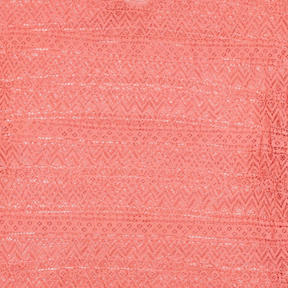 Simply Yours Womens Pink Geometric Cotton Shift Size 12 V-Neck Pullover - Beach Cover