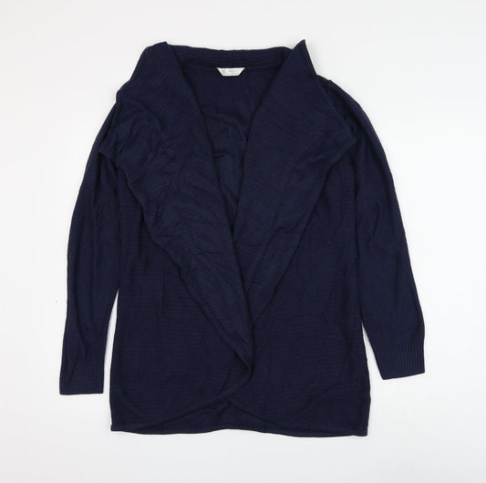 BHS Womens Blue V-Neck Acrylic Cardigan Jumper Size 12