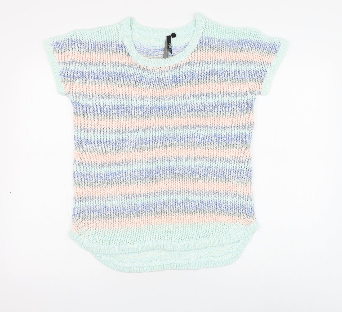 Intuition Womens Multicoloured Round Neck Striped Acrylic Pullover Jumper Size 12