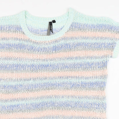 Intuition Womens Multicoloured Round Neck Striped Acrylic Pullover Jumper Size 12