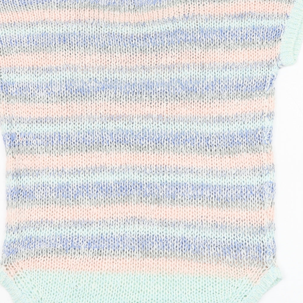 Intuition Womens Multicoloured Round Neck Striped Acrylic Pullover Jumper Size 12