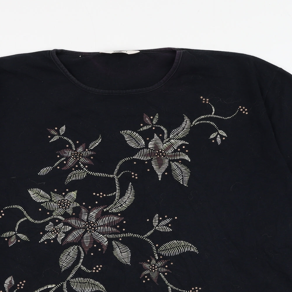 Womens UK Size S ELVI Black Basic T-Shirt