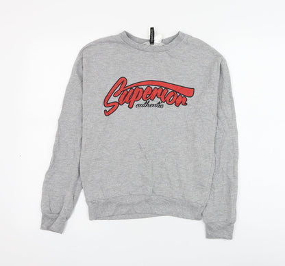 H&M Womens Grey Cotton Pullover Sweatshirt Size XS Pullover - Superior Authentic
