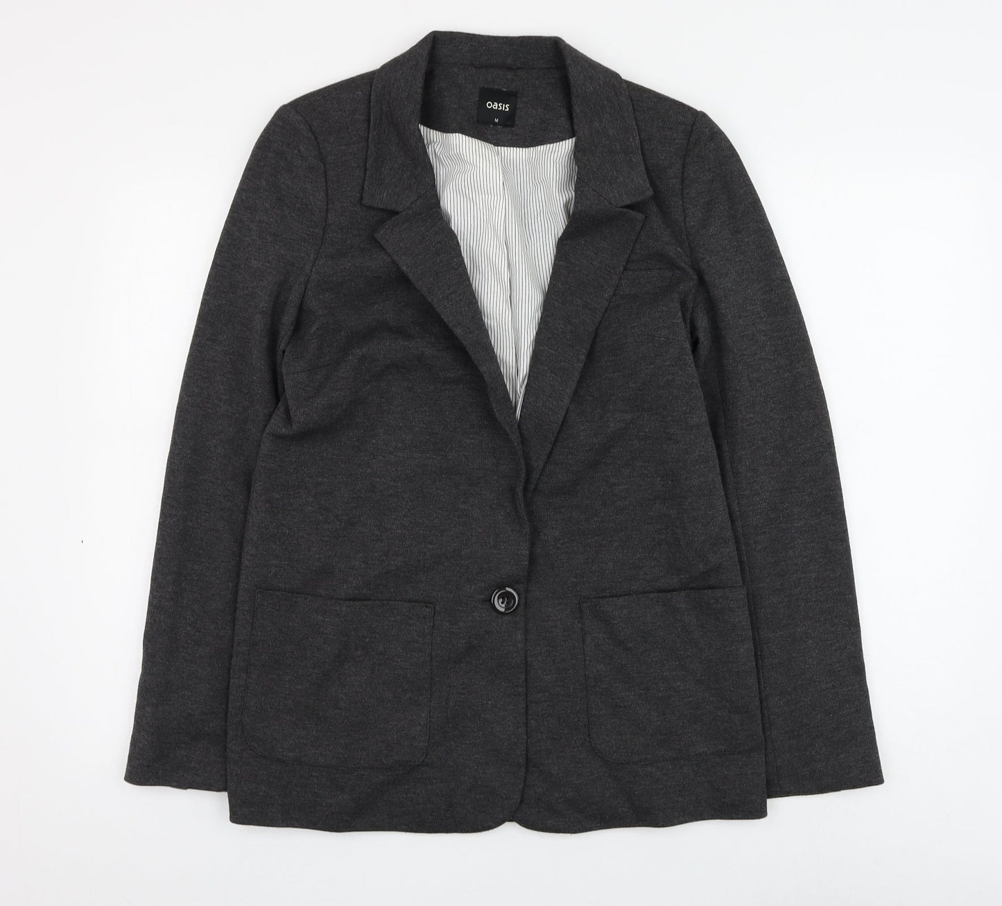 Oasis Womens Grey Jacket Blazer Size M Button