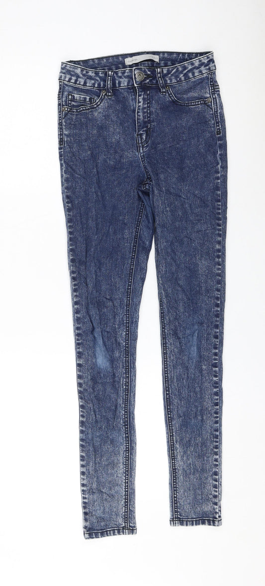 George Womens Blue Cotton Skinny Jeans Size 8 L28 in Regular Zip