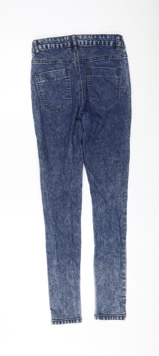George Womens Blue Cotton Skinny Jeans Size 8 L28 in Regular Zip