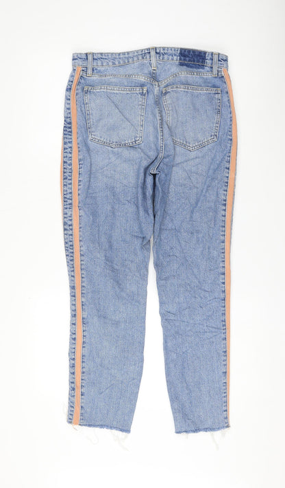 River Island Womens Blue Cotton Straight Jeans Size 10 L27 in Regular Zip