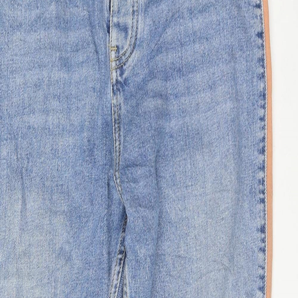 River Island Womens Blue Cotton Straight Jeans Size 10 L27 in Regular Zip