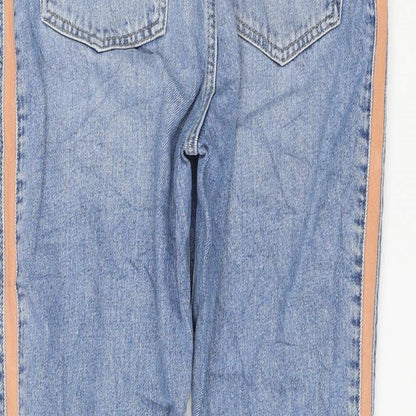 River Island Womens Blue Cotton Straight Jeans Size 10 L27 in Regular Zip