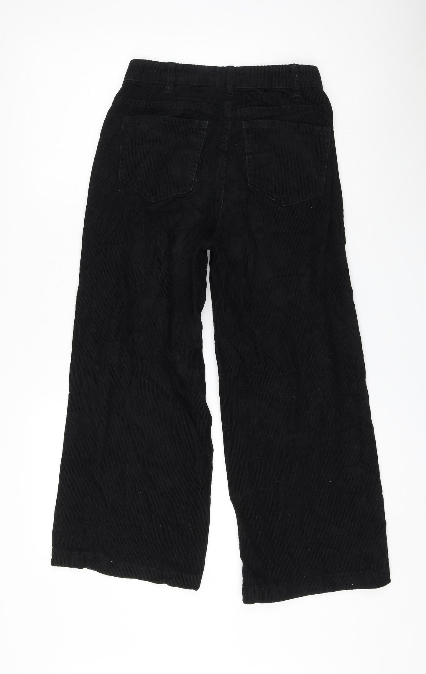Primark Womens Black Cotton Trousers Size 4 L23 in Regular Zip