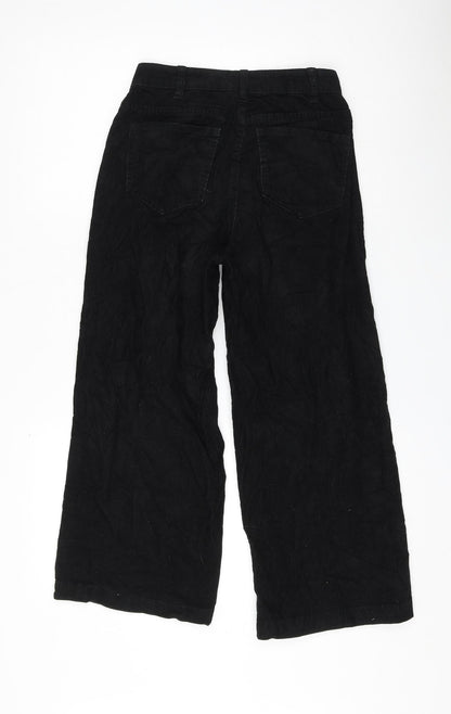 Primark Womens Black Cotton Trousers Size 4 L23 in Regular Zip