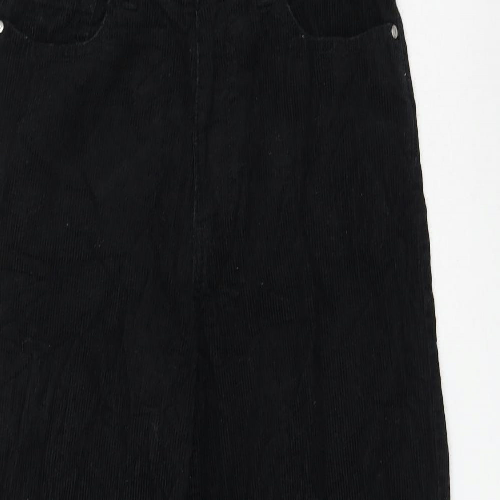 Primark Womens Black Cotton Trousers Size 4 L23 in Regular Zip